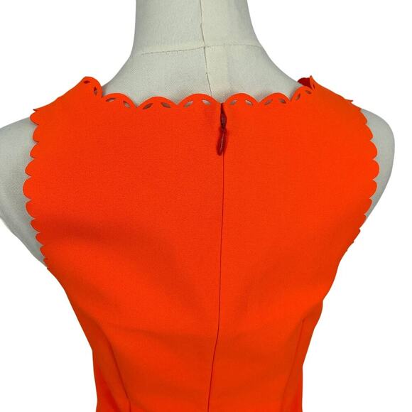 J.Crew Factory Petite Neon Orange Sheath Dress Laser Cut Size 0P NWT - Picture 4 of 8
